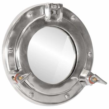 ARDEBO.de - Bullaugen-Spiegel Wandmontage Ø23 cm Aluminium und Glas