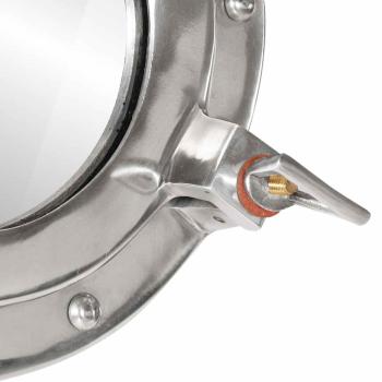 Bullaugen-Spiegel Wandmontage Ø23 cm Aluminium und Glas