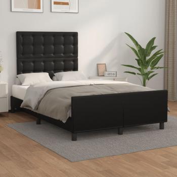 ARDEBO.de - Bettgestell ohne Matratze Schwarz 120x190 cm Kunstleder