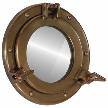 ARDEBO.de - Bullaugen-Spiegel Wandmontage Ø23 cm Aluminium und Glas