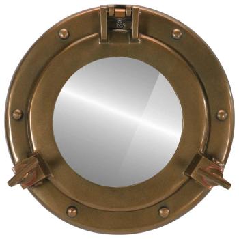 Bullaugen-Spiegel Wandmontage Ø23 cm Aluminium und Glas