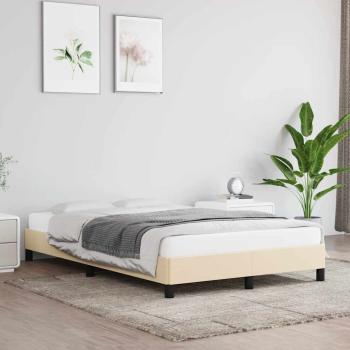 ARDEBO.de - Bettgestell ohne Matratze Creme 120x190 cm Stoff