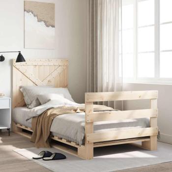 ARDEBO.de - Massivholzbett mit Kopfteil 90x200 cm Kiefer