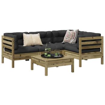 ARDEBO.de - 5-tlg. Garten-Sofagarnitur mit Kissen Kiefernholz Imprägniert
