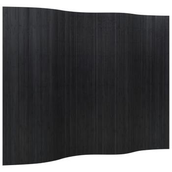 Paravent Schwarz Breite 250 cm Höhe 165 cm Bambus