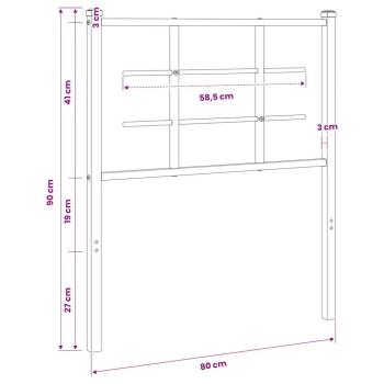 Ersatz-Kopfteil Metall Weiß 75 cm