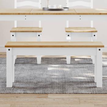 ARDEBO.de - Essbank PANAMA Weiß 105x30x45 cm Massivholz Kiefer
