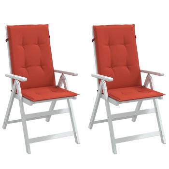 ARDEBO.de - Hochlehner-Auflagen 2 Stk. Melange Rot 120x50x4 cm Stoff