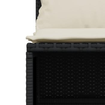 4-tlg. Garten-Sofagarnitur mit Kissen Schwarz Poly Rattan