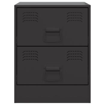 Nachttische 2 Stk. Schwarz 34,5x39x44 cm Stahl