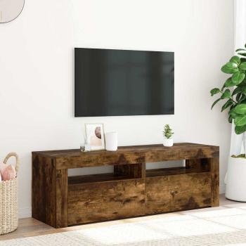 ARDEBO.de - TV-Schrank mit LED-Leuchten Räuchereiche 120x35x40 cm