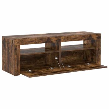 TV-Schrank mit LED-Leuchten Räuchereiche 120x35x40 cm