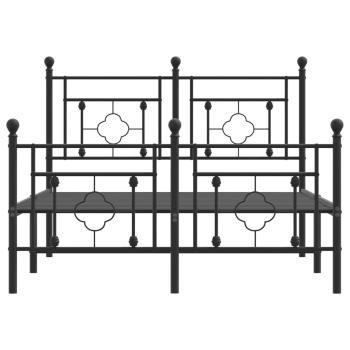 Bettgestell mit Kopf- und Fußteil Metall Schwarz 120x190 cm