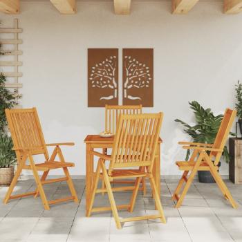 ARDEBO.de - 5-tlg. Garten-Essgruppe 85x85x74 cm Massivholz Akazie