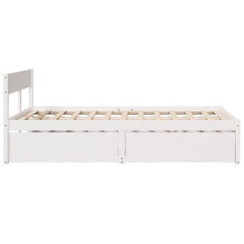 Massivholzbett ohne Matratze Weiß 140x190 cm Kiefernholz