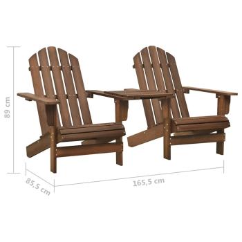 Adirondack-Gartenst?hle mit Tisch Massivholz Tanne Braun
