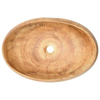 Aufsatzwaschbecken Braun Oval 59x40x15 cm Keramik