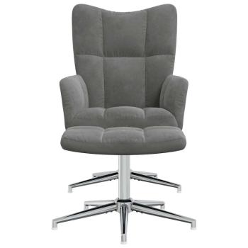 Relaxsessel mit Hocker Dunkelgrau Samt