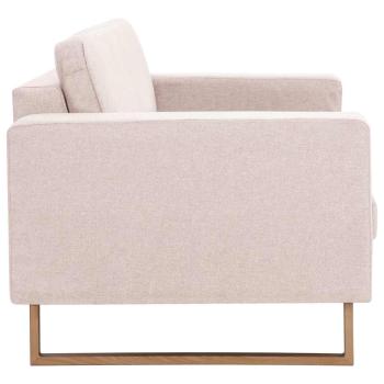 2-Sitzer-Sofa Stoff Cremeweiß