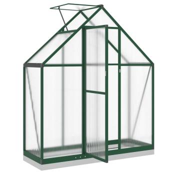 Gewächshaus mit Fundamentrahmen Grün 169x58x202 cm Aluminimum
