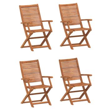 Klappstühle, 4 Stück, 57 x 66 x 95 cm, Massivholz Akazie