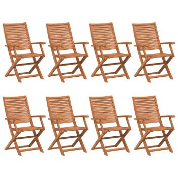 ARDEBO.de - Klappstühle, 8 Stück, 57 x 66 x 95 cm, Massivholz Akazie