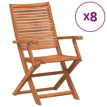 Klappstühle, 8 Stück, 57 x 66 x 95 cm, Massivholz Akazie