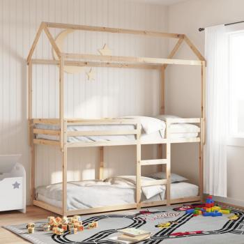ARDEBO.de - Etagenbett mit Dach 80x200 cm Massivholz Kiefer
