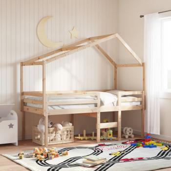 ARDEBO.de - Hochbett mit Dach 90x190 cm Massivholz Kiefer