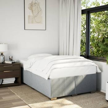 ARDEBO.de - Bettgestell ohne Matratze Hellgrau 120x200 cm Stoff