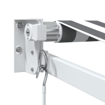 Markise Einziehbar Anthrazit und Weiß 3x2,5 m Stoff & Aluminium
