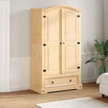 ARDEBO.de - Kleiderschrank Corona 102x52x186 cm Massivholz Kiefer