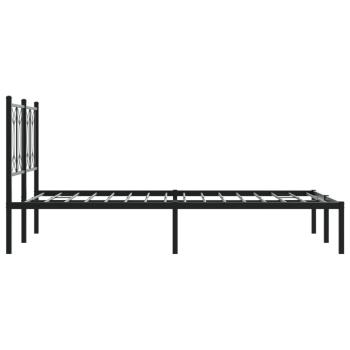 Bettgestell mit Kopfteil Metall Schwarz 120x190 cm