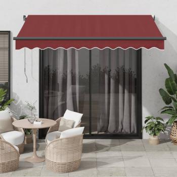 ARDEBO.de - Markise Automatisch mit LEDs Weinrot 350x250 cm