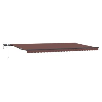Markise Manuell mit LEDs Braun 600x300 cm
