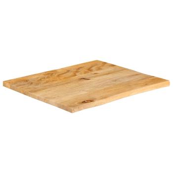 Tischplatte mit Baumkante 80x80x3,8 cm Massivholz Mango