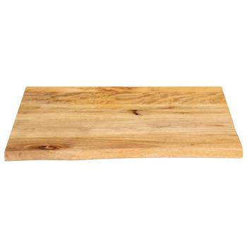 Tischplatte mit Baumkante 80x80x3,8 cm Massivholz Mango