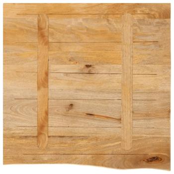 Tischplatte mit Baumkante 80x80x3,8 cm Massivholz Mango