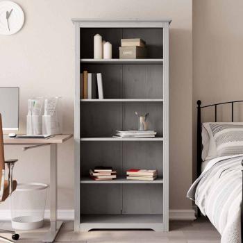 ARDEBO.de - B?cherregal 5 F?cher BODO Grau 82x40x173 cm Massivholz Kiefer