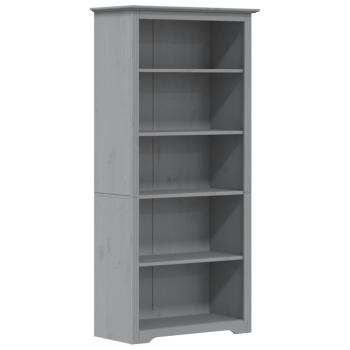 B?cherregal 5 F?cher BODO Grau 82x40x173 cm Massivholz Kiefer