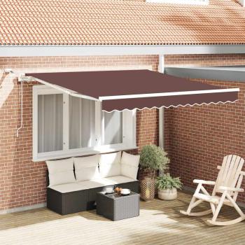 ARDEBO.de - Markise Automatisch mit LED Braun 300x250 cm