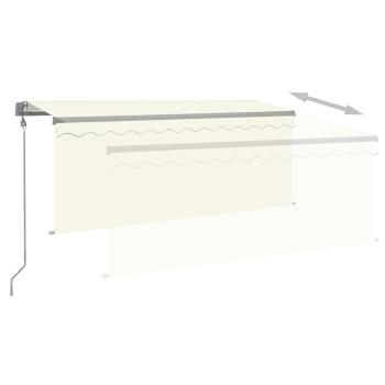 Markise Automatisch mit Rollo LED Windsensor 3x2,5 m Creme