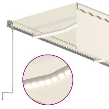 Markise Automatisch mit Rollo LED Windsensor 3x2,5 m Creme