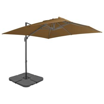 ARDEBO.de - Sonnenschirm mit Tragbarem Sonnenschirmständer Taupe