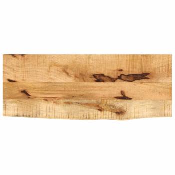 ARDEBO.de - Tischplatte 70x40x2,5 cm Baumkante Massivholz Raues Mangoholz