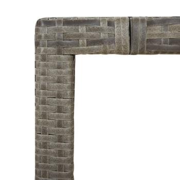 9-tlg. Garten-Bistro-Set mit Kissen Grau Poly Rattan