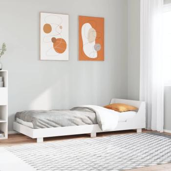 ARDEBO.de - Massivholzbett ohne Matratze Weiß 100x200 cm Kiefernholz