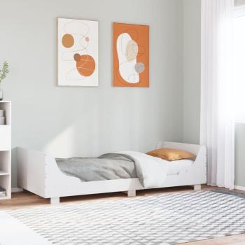 ARDEBO.de - Massivholzbett ohne Matratze Weiß 90x200 cm Kiefernholz