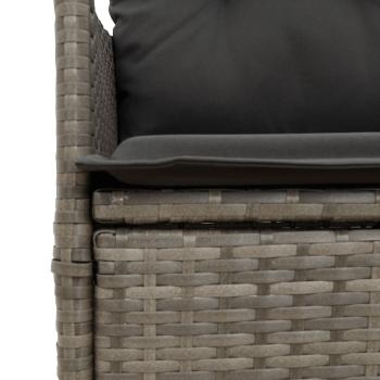 11-tlg. Garten-Bistro-Set mit Kissen Grau Poly Rattan