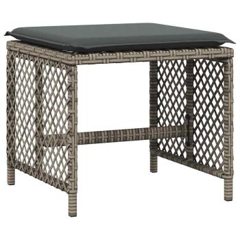 13-tlg. Garten-Essgruppe mit Kissen Grau Poly Rattan